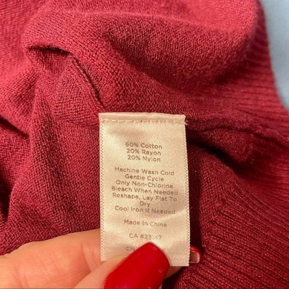 Talbots Burgundy Red Crewneck Novelty Sweater XS - Picture 10 of 11